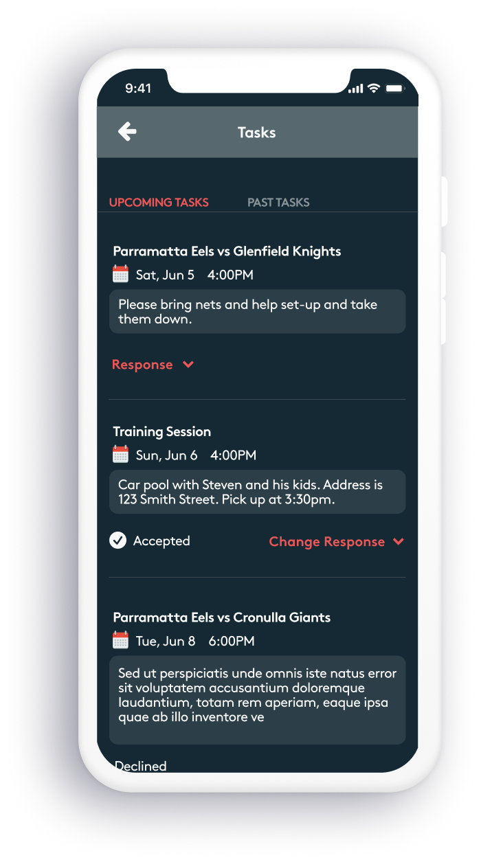 Assemble Sports app screen 8