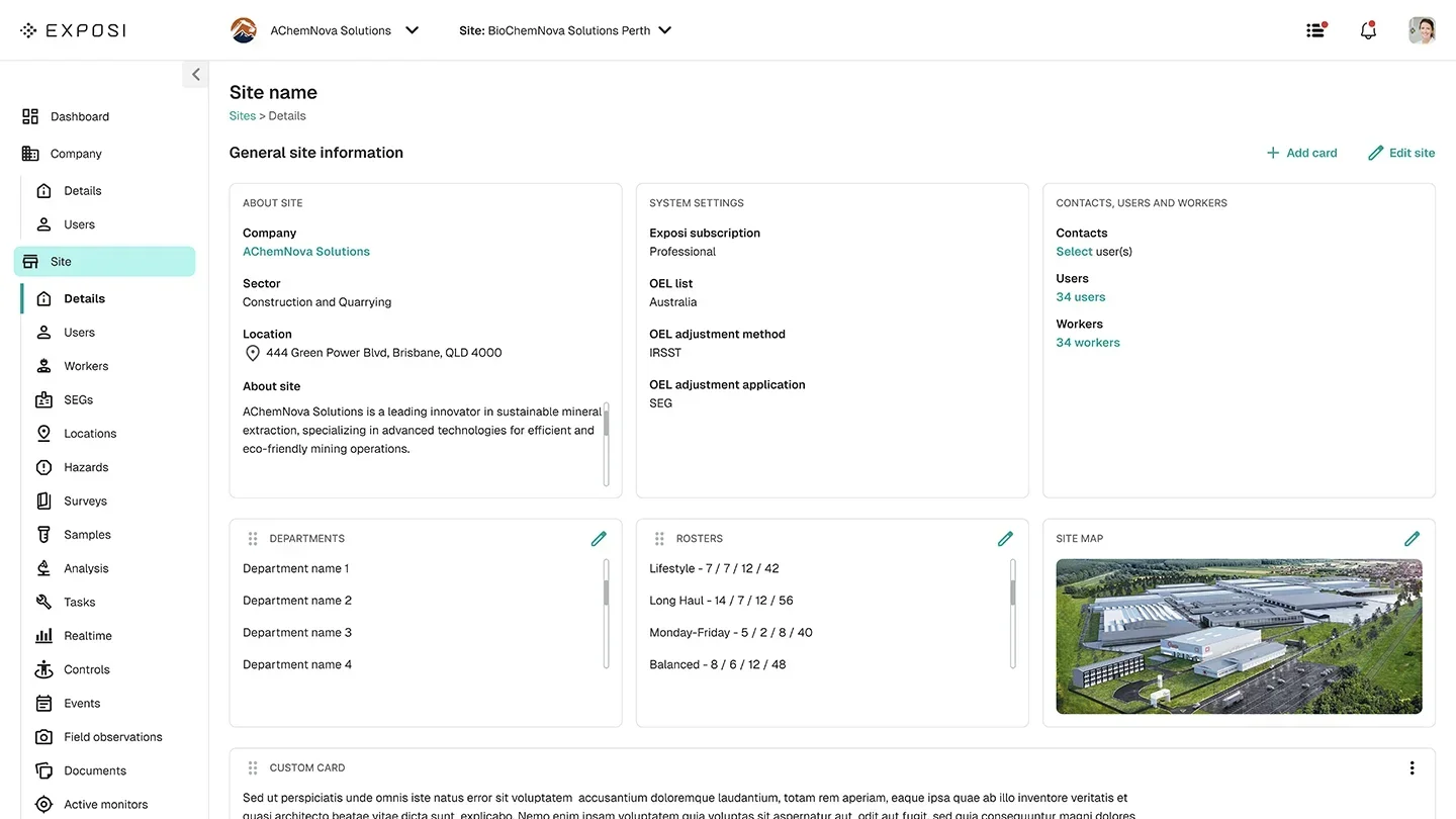 GCG final application — data view
