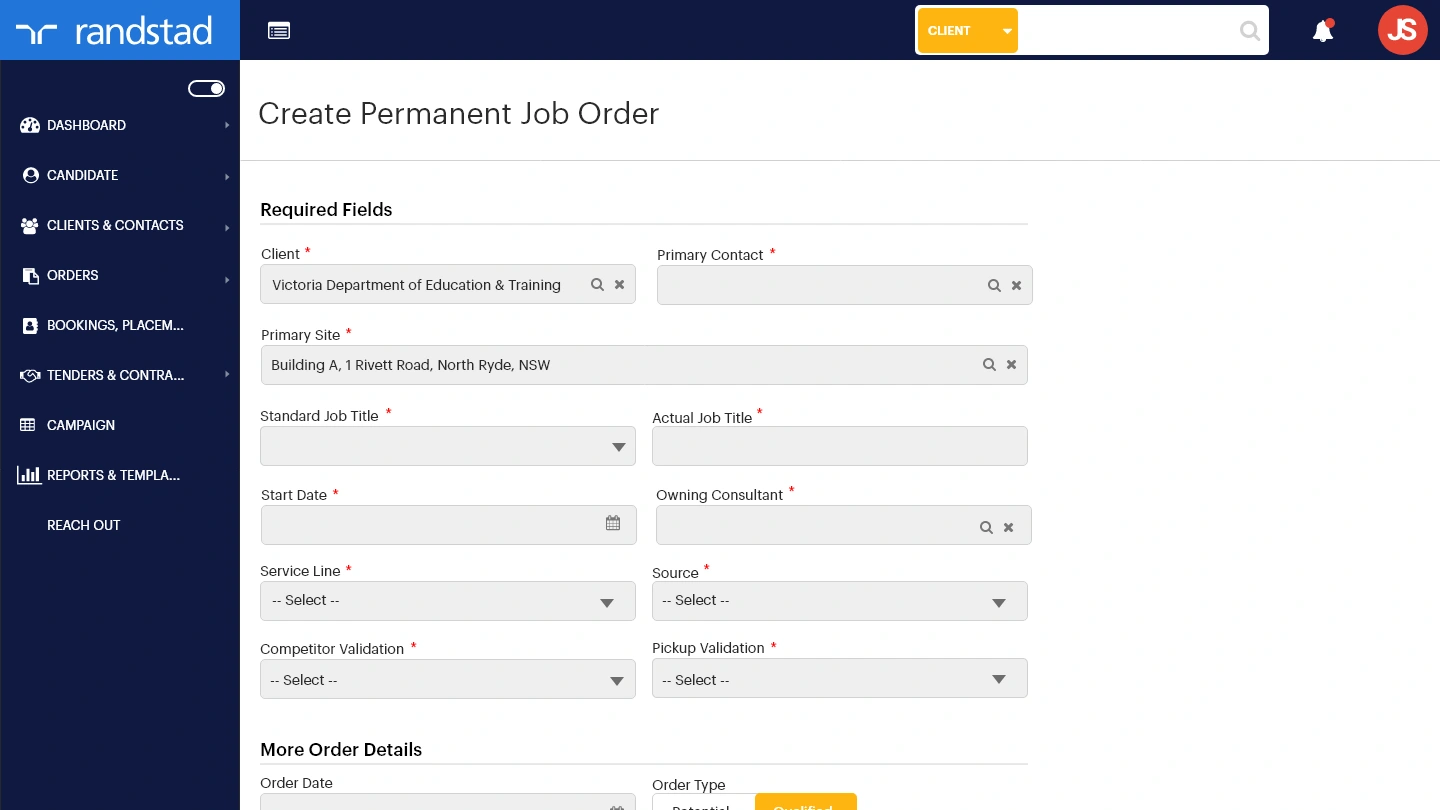 GCG final application — detail view